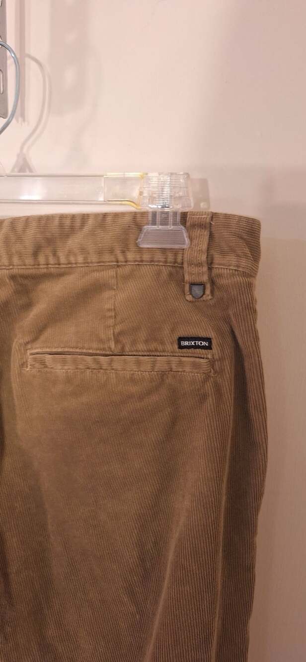 Brixton Choice Regular Fit Corduroy Pants Mens 32x32 Brown Skate Workwear - Picture 8 of 10